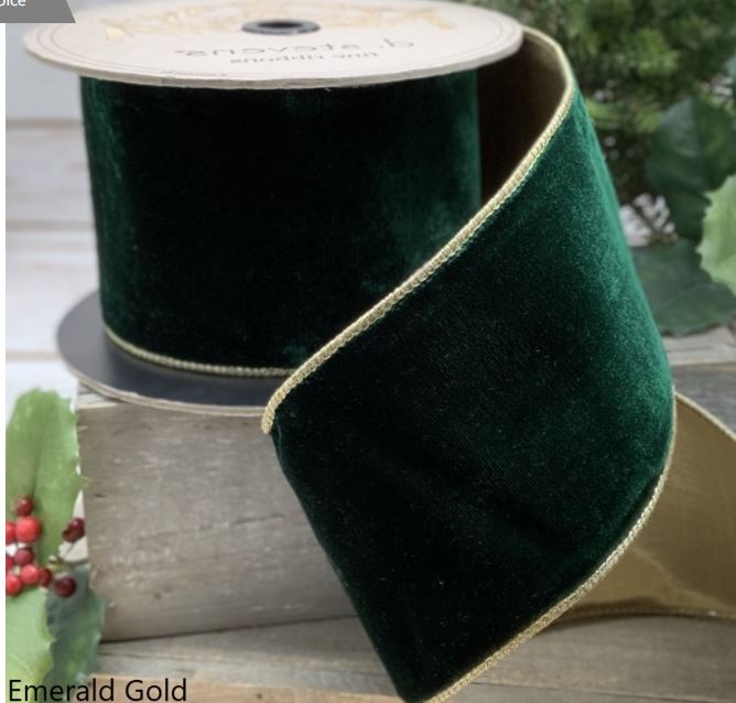 DS07-1492 (31555) - Lush Velvet, Gold/Emerald 4"X10Yd