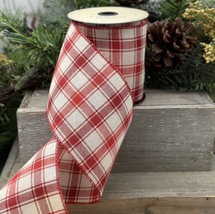 DS09-2959 (28674) - Linen Plaid, Red/Burgundy 4"X10Yd