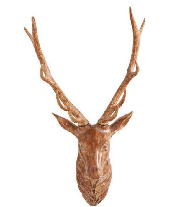 13063A (11664) - Wall Mount Deer Bust Resin 36" Brown