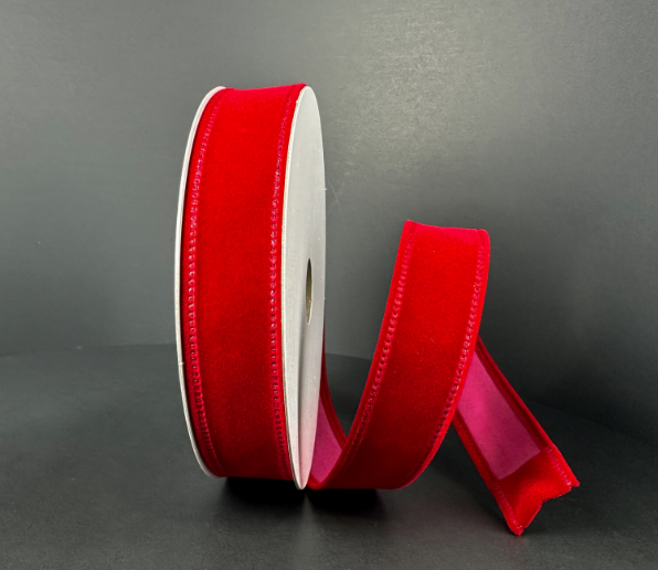 131805-12 (11578) - Velvet Dark Red 7/8" X 10Y Dark Red