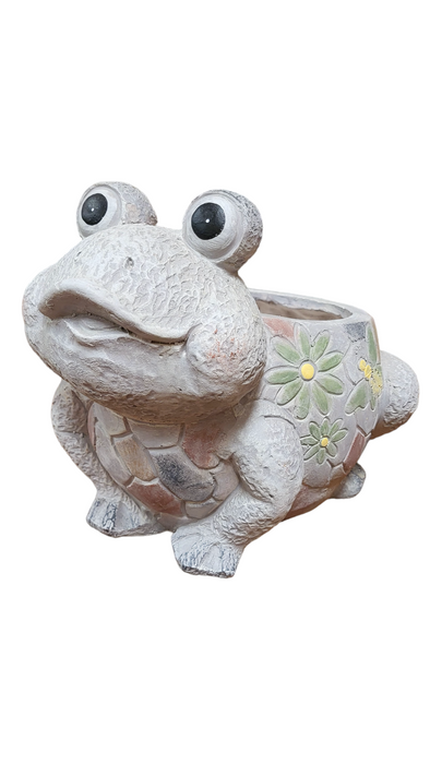 14297 (29389) - Stone Frog Planter 5.75"X6.25"