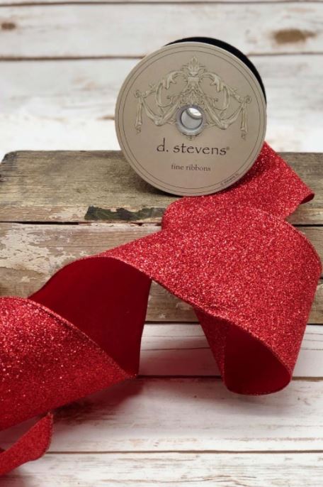 DS15-6926 (28789) - Vintage Glitter, Red 2.5"X10Yd