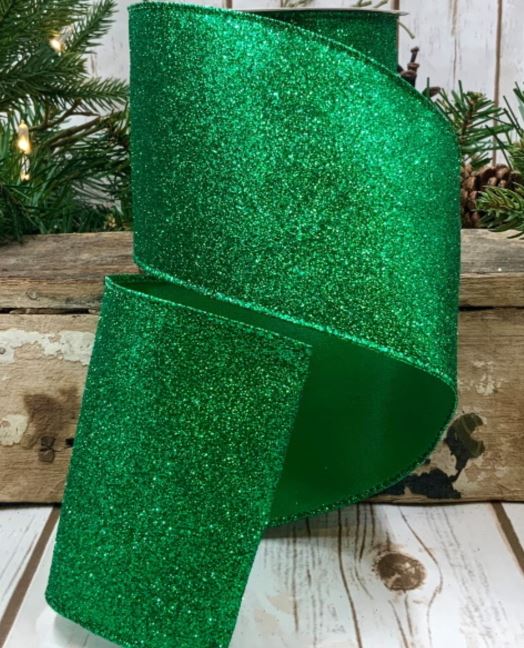 DS15-6976 (31174) - Vintage Glitter, Emerald 2.5"X10Yd