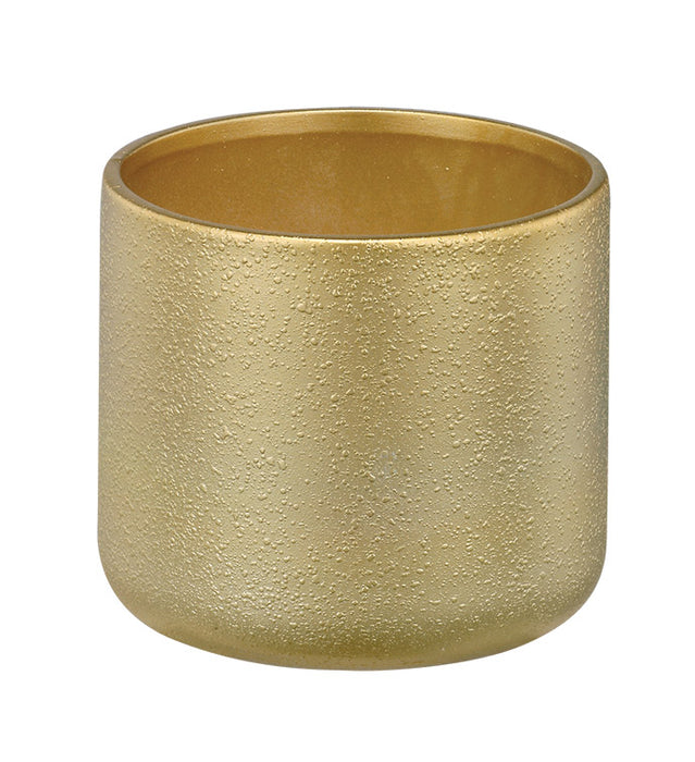 21678 (29401) - Texture Cylinder Planter Gold 4.5"