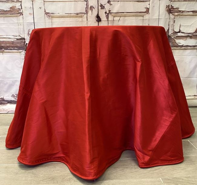 DS25-8204 (31156) - Faux Dupion Tablecloth Welting Red 96"