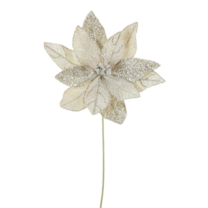 251583 (11387) - Poinsettia Stem 22" Champagne