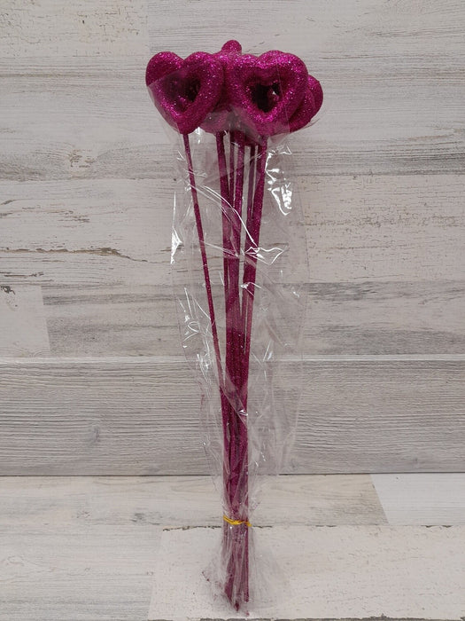 227/FU (24414) - Open Glitter Heart 55Mm Fuchsia