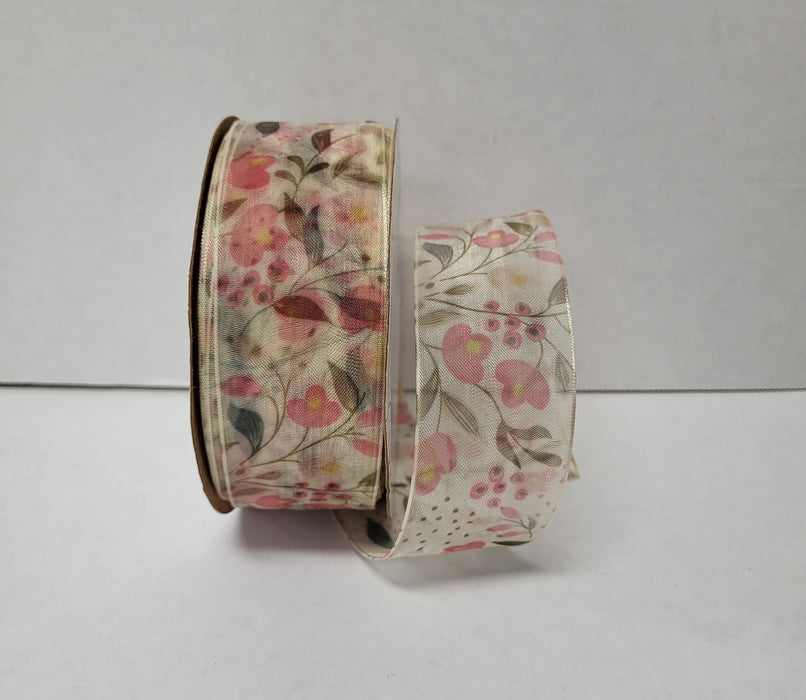 322688 (26736) - Jada Floral #9 10Yd Cream-1.5"X10Yd