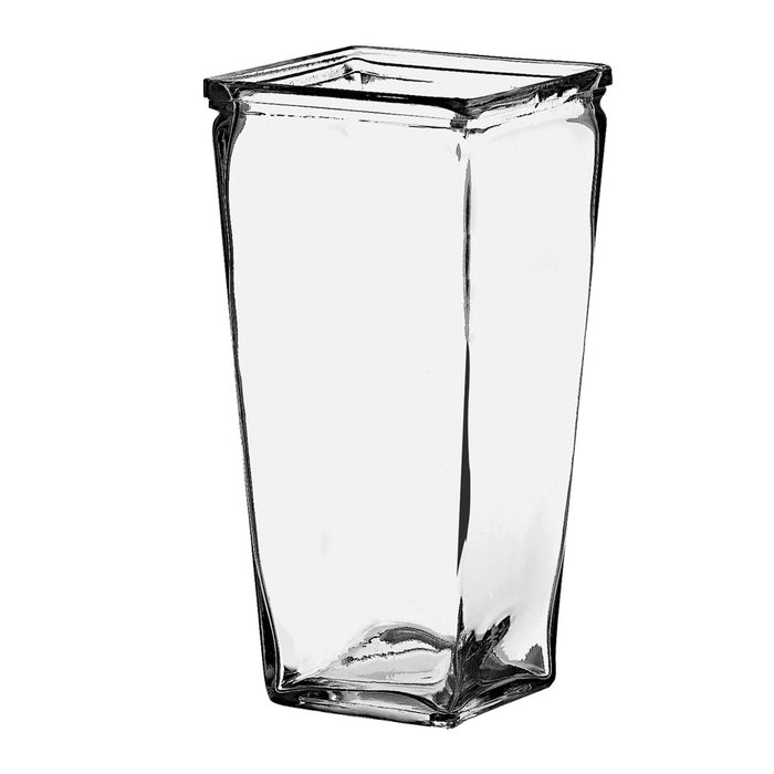 3368-12-09 (12088) - Tapered Square Vase 9" Clear, 12/Cs