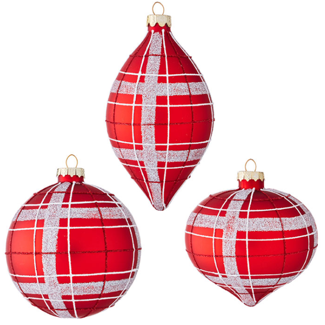 4022860 (28561) - Red And Silver Ornament 4"