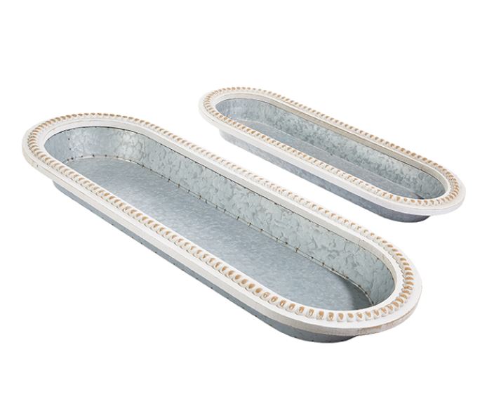 4038694++ (30719) - Whitewash Beadtray 30.25"X11.25"X3.25"