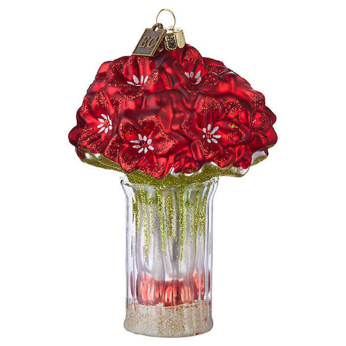 4053127 (27990) - Red Amaryllis In Vase Ornament 5"