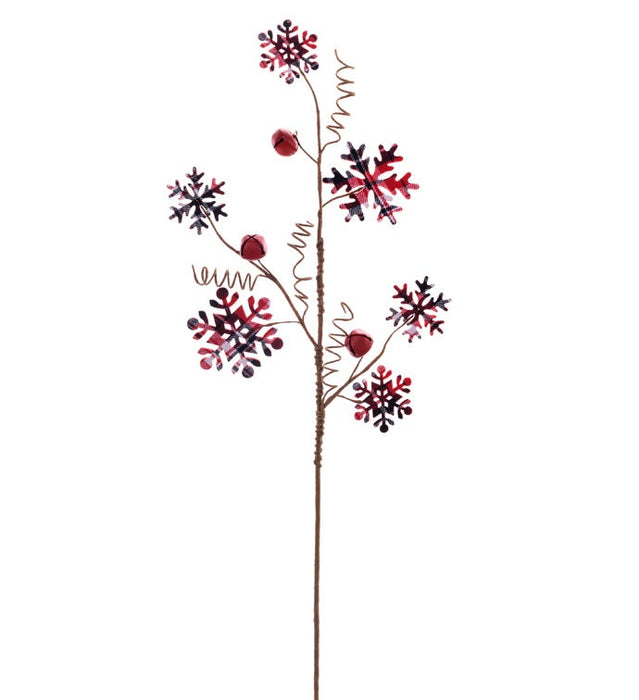 40984 (28489) - Plaid Snowflake Spray 32"