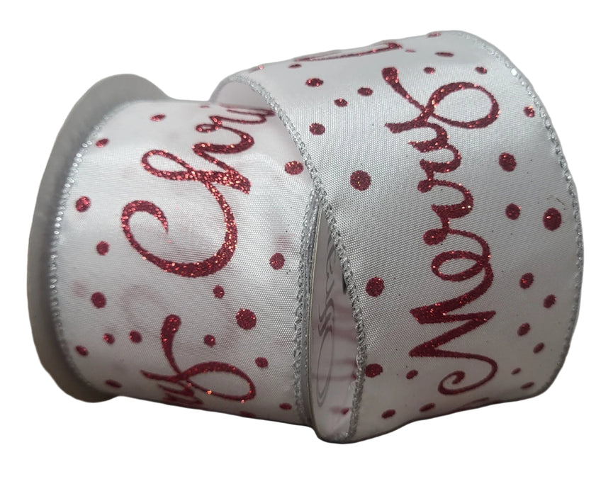 414024 (30784) - Wired Marella - 2.5" x 10yd - White/Red