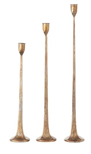4202451 (29953) - Gold Candlesticks 19.75" Set/3 REG $115.00