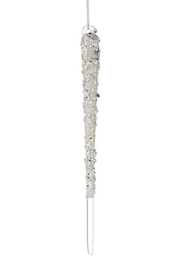 4222810 (30642) - Beaded/Glitter Icicle Ornament 7.5"