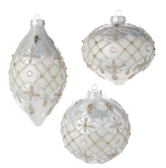 4222814 (30643) - Diamond Point Jeweled Ornament 4"