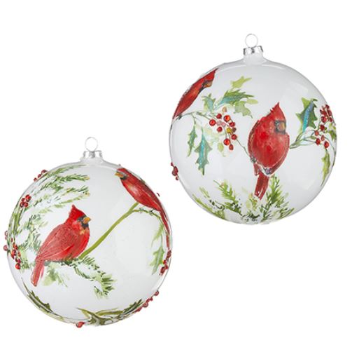 4224654 (29917) - Cardinal Ball 6" Ornament, 2 Assorted