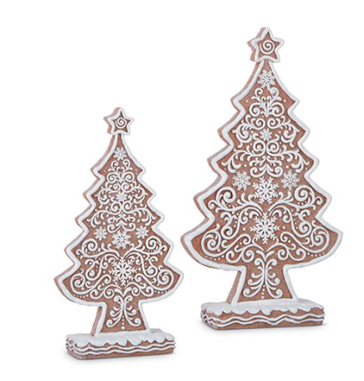 4312156 (31080) - Frosted Gingerbread Tree 20" S/2