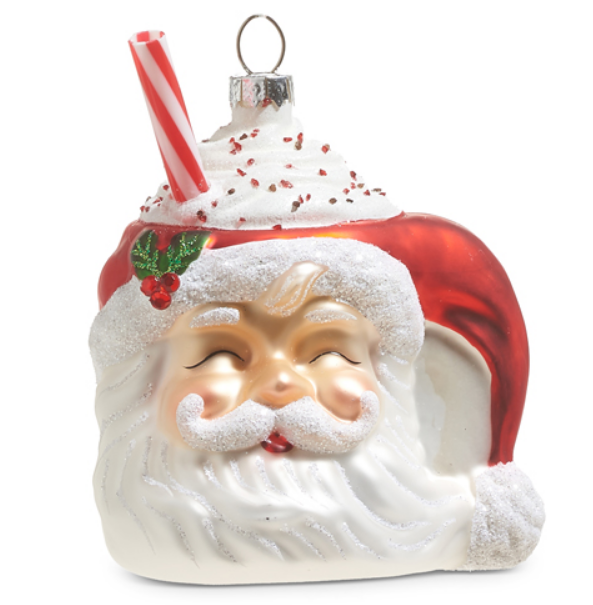 4320882 (32072) - Santa Mug/Whipped Cream Ornament 4"