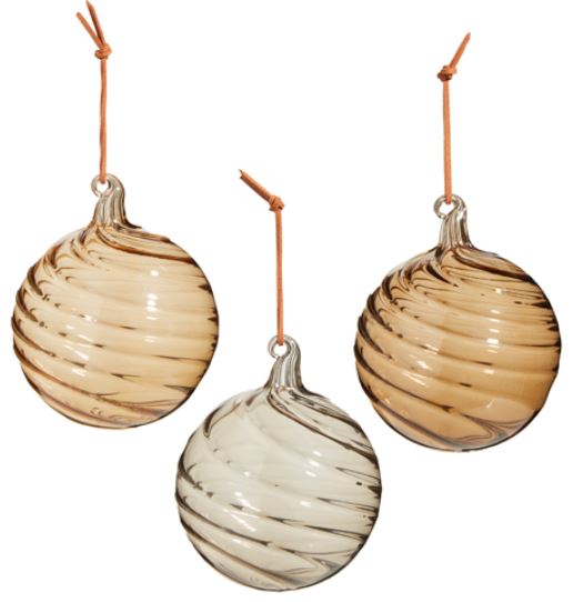 4322863 (31141) - Taupe Blown Glass Ball Ornament 4"