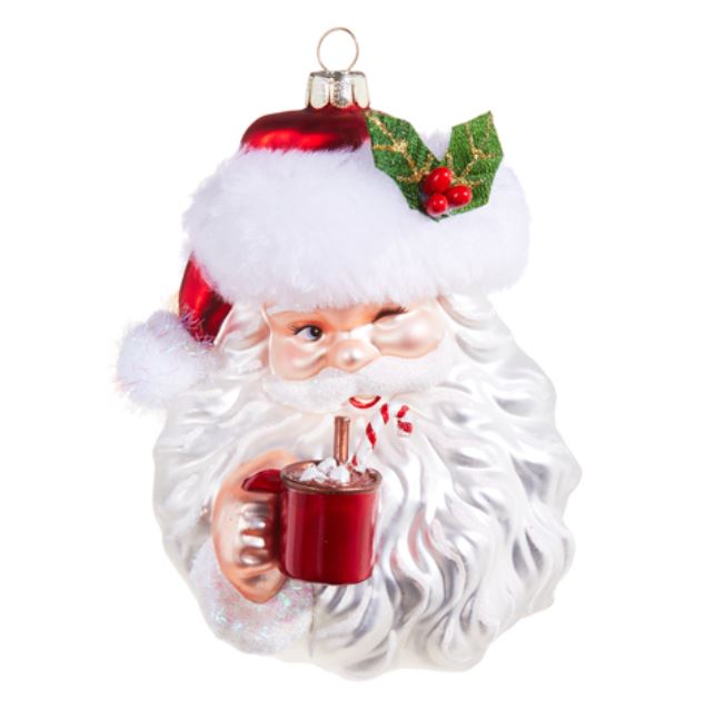 4352851 (31064) - Santa Drinking Cocoa Ornament 5.25"