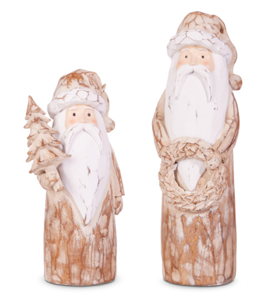 4412111+ (32090) - Natural Distressed Carved Santa Small