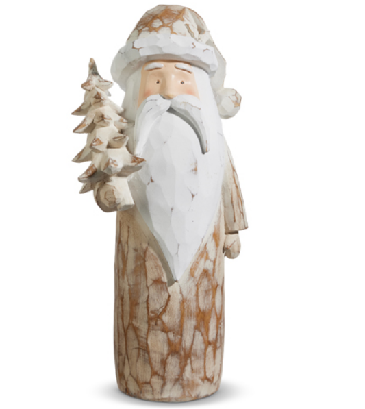 4412160 (32093) - Natural Distressed Carved Santa 21.5"