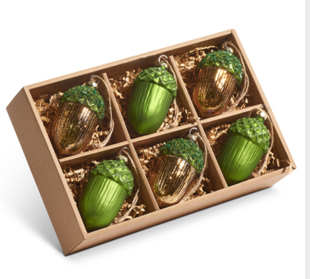 4420871 (32097) - Acorn Ornaments Box 3.5" 6/Bx