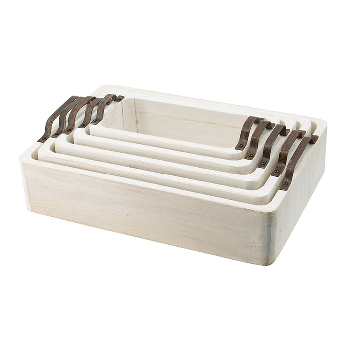 45692+ (29352) - Tray White Wood Rectangular Extra Small