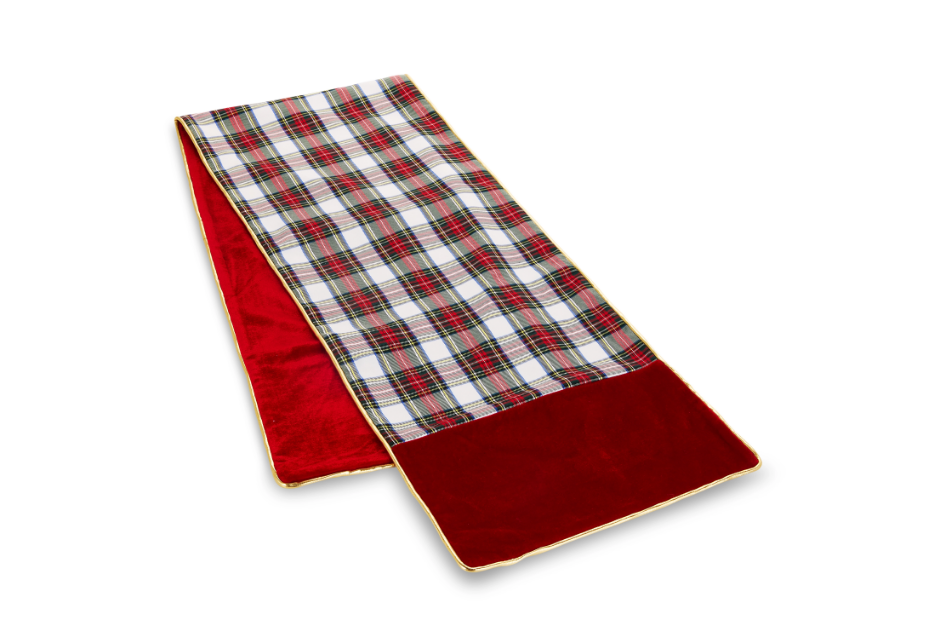 4604520 (11478) - Table Runner 72" Plaid Red/White