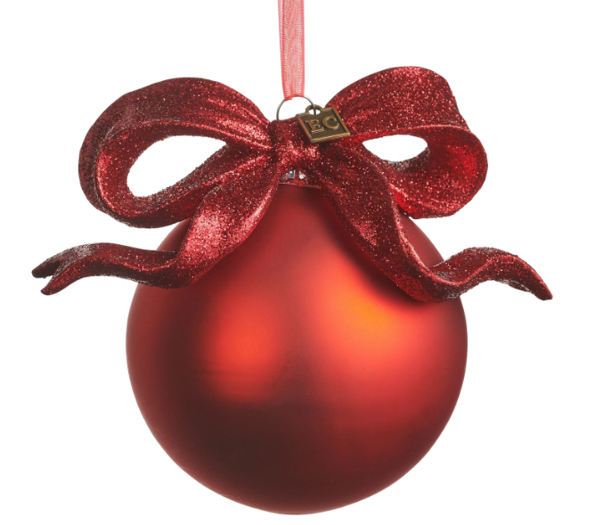 4624917 (11495) - E.C Ribbon Ball Ornament 5.5" Red