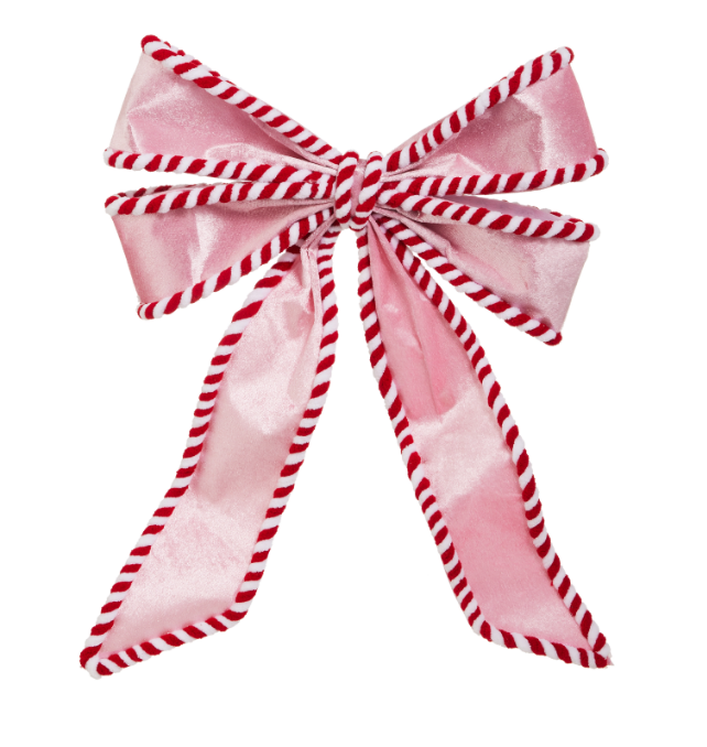 4631079 (11498) - Peppermint Bow Ornament 17" Pink