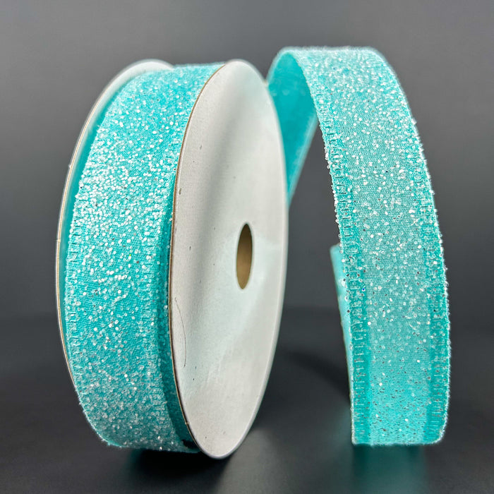 46420-05-45 (32044) - Candy Glittered Satin #5 - 7/8" x 10yd - Aqua