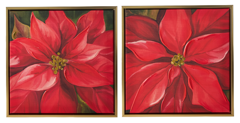 4657312 (11507) - Poinsettia Wall Art 13.5"