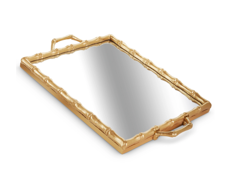 4659242 (11515) - Bamboo Mirror Tray 20" Gold