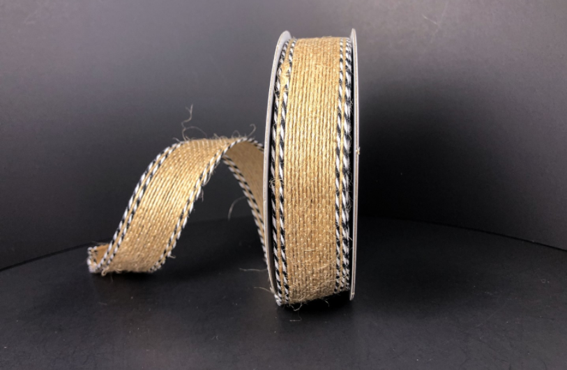 47218-18-05-21 (29506) - Nat Burlap/Blk Edge 7/8"X10Yd-Ea