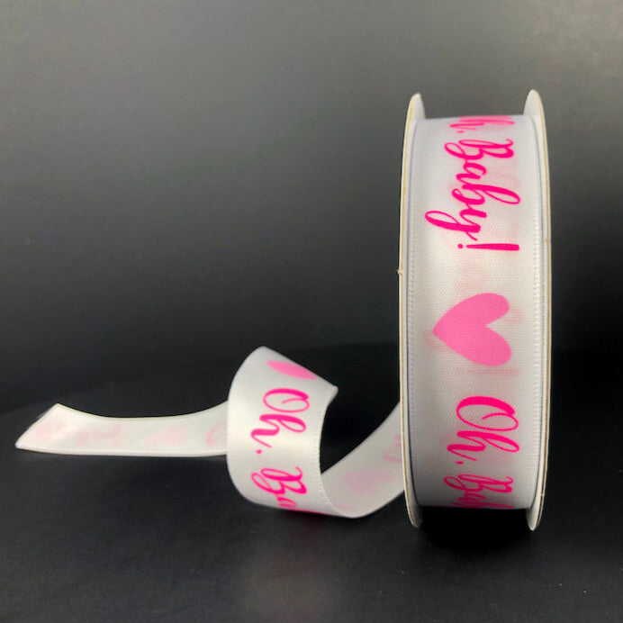 47377-05-03 (32267) - Satin Oh Baby! - 7/8" x 10yd - Pink/White