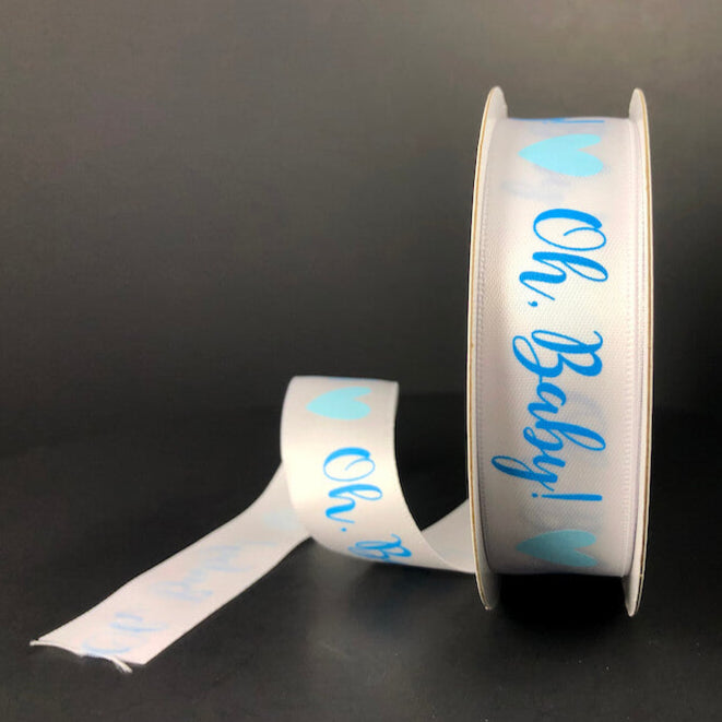 47377-05-04 (32268) - Satin Oh Baby! - 7/8" x 10yd - Blue/White