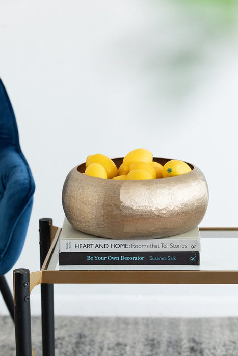 48643++ (28994) - 12" Aluminum Round Bases Gold Large, 12" x 5"