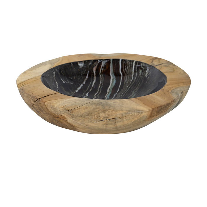49994 (28986) - Decorative Teak Bowl Round Blk