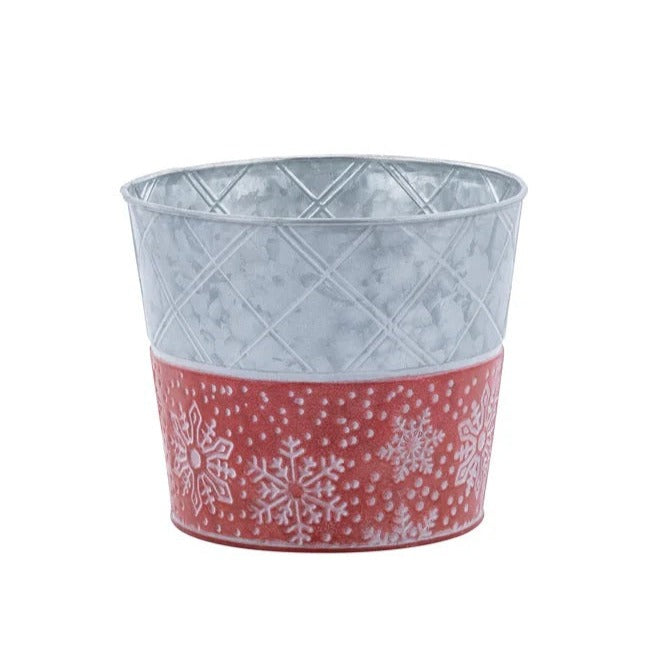 52440 (30052) - 6.5" Red/White Snowflake Pot Cover