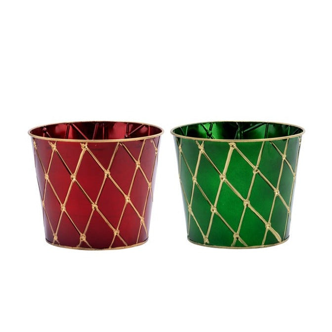 52481 (28771) - Red/Green Pot Cover 6.5" 2/Set