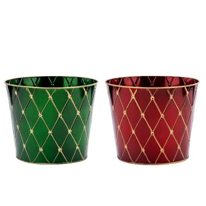 52482 (30053) - 8.5" Red/Green Pot Cover 2/Set