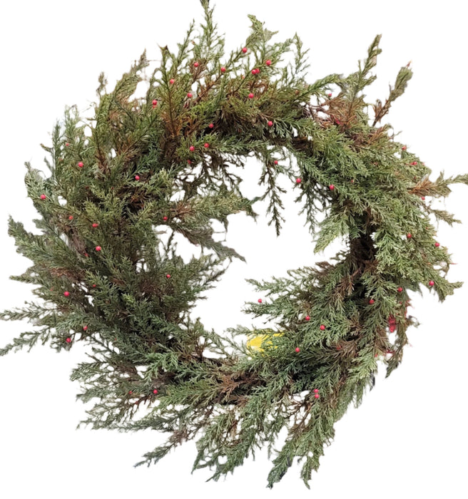 52778B (23104) - Cypress Wreath W/ Berries 20"