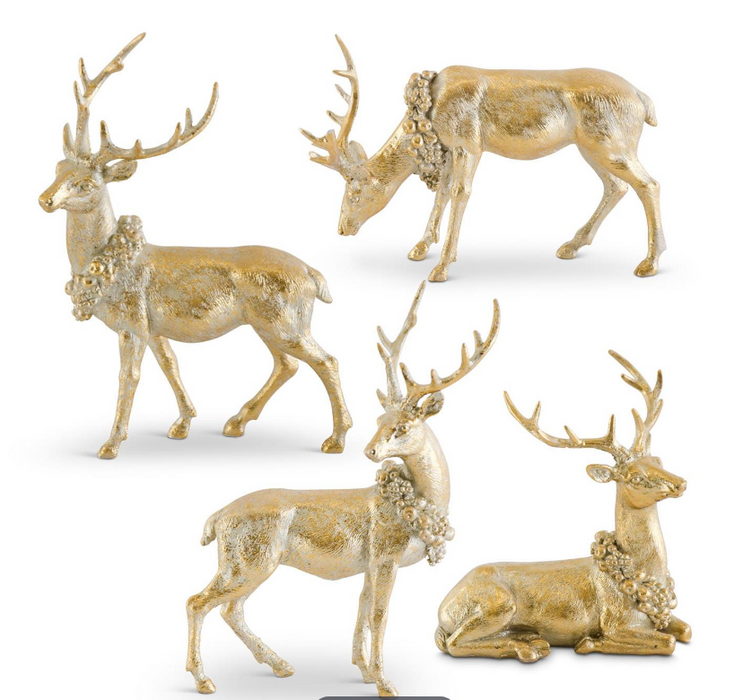 54258A (11549) - Antique Resin Deer Each