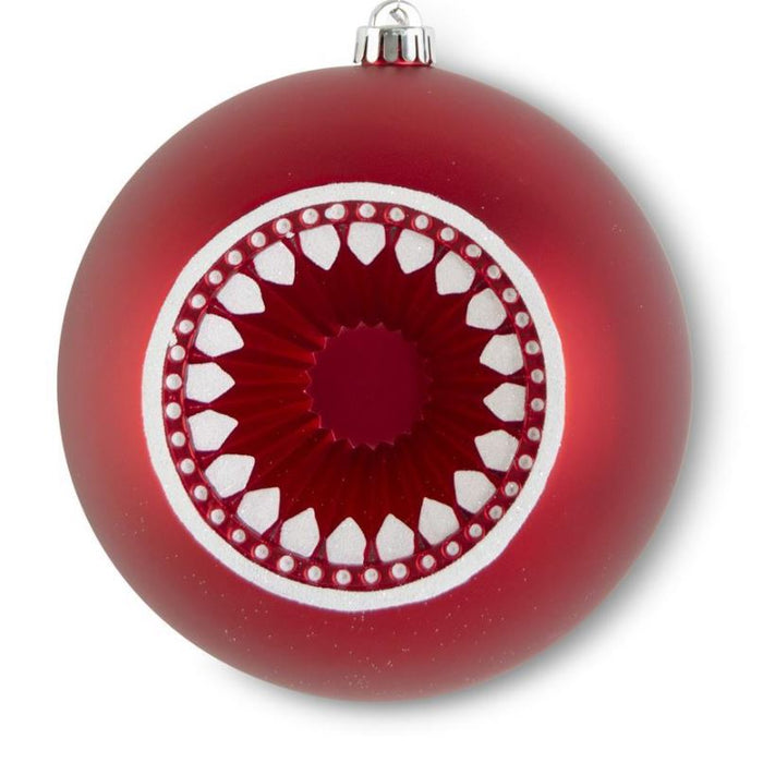 54789G-RDWH (28699) - Flat Open Ornament Red/White 8"