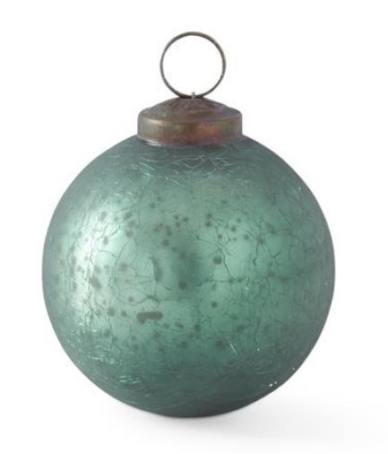 55071A-GR (30563) - Crackle Mercury Ball Teal/Green 3"