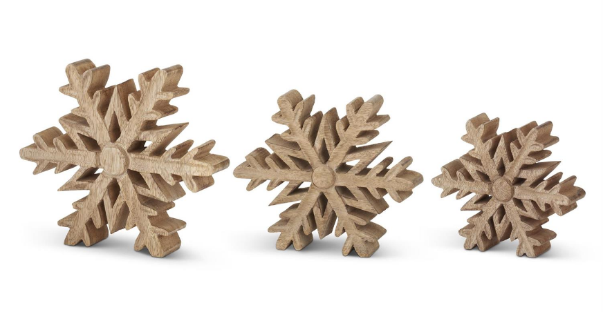 55432B+ (11553) - Mango Wood Snowflake Cutouts Small 5"