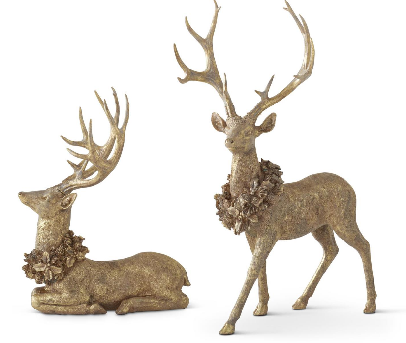 55459A (11531) - Resin Deer Gold Set/2